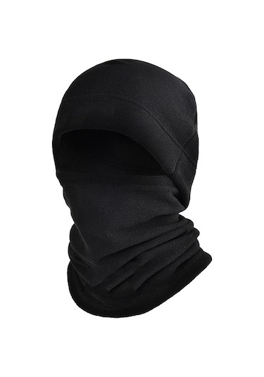 Geeksen Kış Outdoor Polar Fleece Multifonksiyon Elbise: Yüz-baş-kalınlık Isıtıcı, Rüzgar Engeli, Bisiklet-skayak Sporu Kullanıma Uygun Siyah Siyah