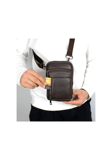 K.rengi Erkek Çanta Omuz Askılı Çanta Postacı Erkek Omuz Çantası Kahverengi