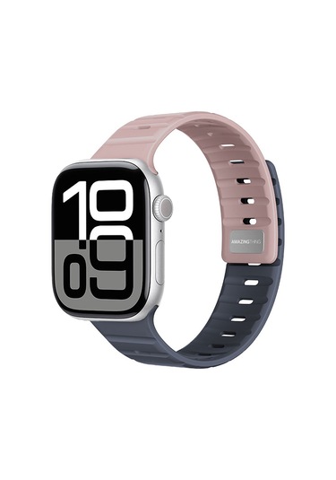 Watch 10 46mm Amazingthing Silqlock Silikon Kordon Strap Kayış Pembe