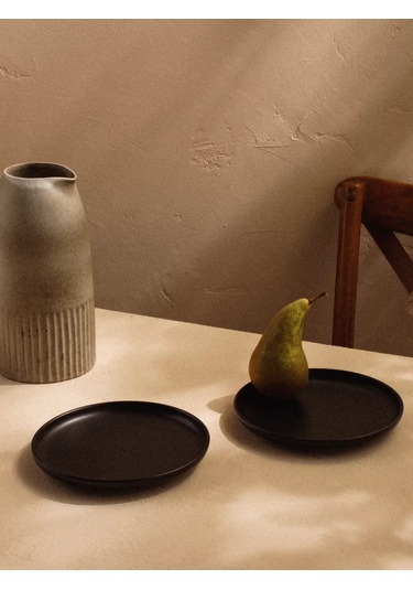 Sl Home 2 Parça "dark" Porselen Yemek Tabakları Seti, 20,5 Cm Çap 200580857 Siyah