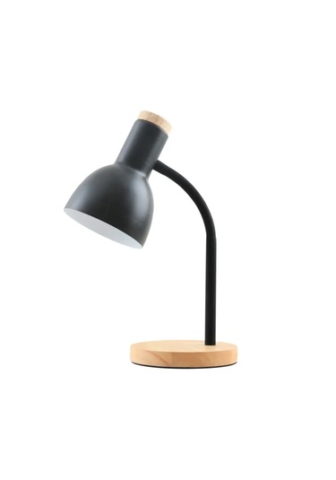 Petrix 34614 Ahşap Tabanlı Nordic Usb Masa Lambası Siyah