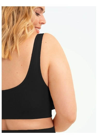 Mistirik Kalın Askılı Toparlayıcı Pedli Büstiyer Korse Siyah Renk Siyah