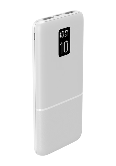 Logia P10 10000 Mah Led Ekranlı Slim 2.1a Powerbank Beyaz
