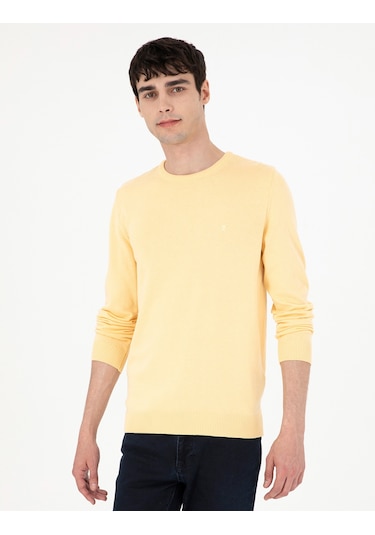 Pierre Cardin Erkek Açık Sarı Kazak /triko 50296575-vr004 Açık Sarı