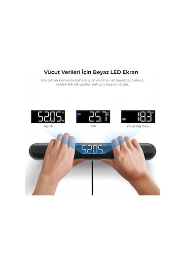 Fabcio Fitsmart Pro Bloetooth 8 Elektrotlu Çok Fonksiyonlu Yağ Ölçer Akıllı Baskül