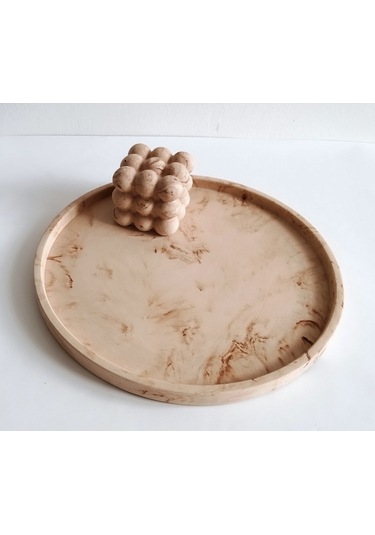 Marble Mermer Desenli Dekoratif Beton Büyük Boy Organizer Tepsi Gri