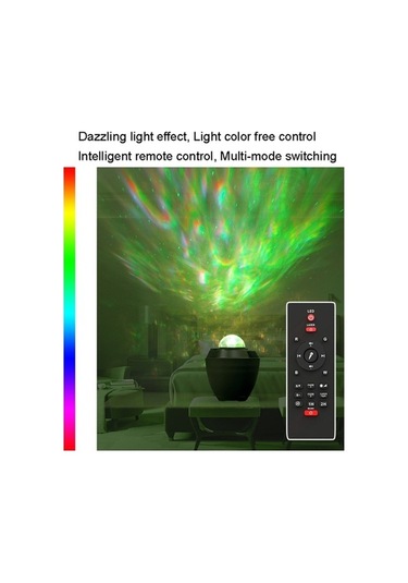 Ganzhoushop Uzaktan Kumandalı Sones Rgb Projeksiyon Müzik Led Lambası Işığı Gece Bluetooth Bağlantılı Atmosfer Aydınlatma Çok Renkli