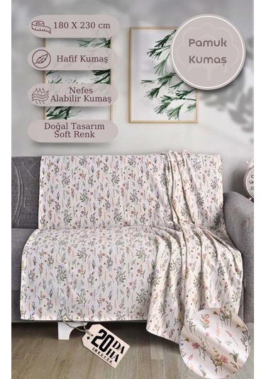 Tek Kişilik Baskılı Pike Koltuk Örtüsü Breeze 180x230 Cm Antrasit