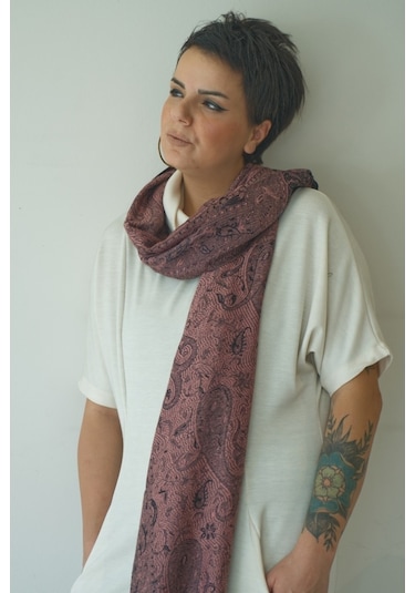 Pashmina Şal - Bakır Rengi Kadın Şal - %100 Paşmina Yünü Bakır