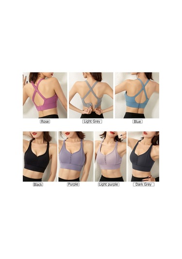 Reedark Hızlı Kuruyan Nefes Alabilen Spor Sütyeni - Çapraz Askılı, Çıkarılabilir Pedli, Asya Bedeni L Mor