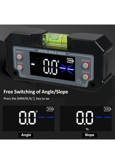 Novahub Su Terazisi Dijital Açı Ölçer Sıvı Seviye Bulucu Eğimölçer Xy Eksen Ahşap İşleme Siyah