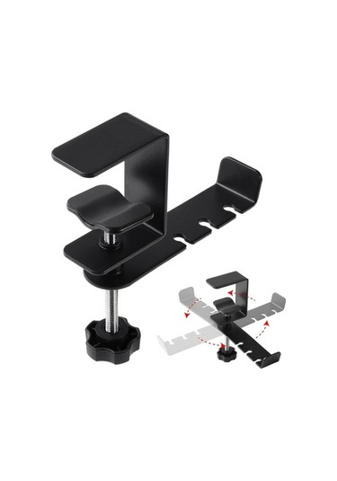 Pazly Tutucu Standı Metal Montaj Masası 360 Derece Dönen Evrensel Kulaklık Askısı - Nv - -