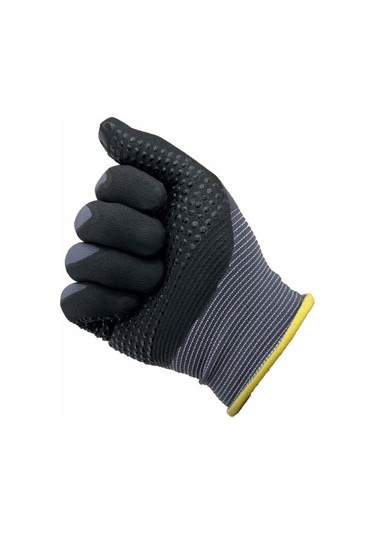 12 Adet S-m Mikro Puanlı Eldiven Koruyucu İş Eldiveni Siyah