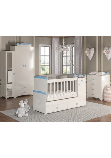 Patiko Sahra 950 3 Kapılı Bebek Odası Takımı Mavi