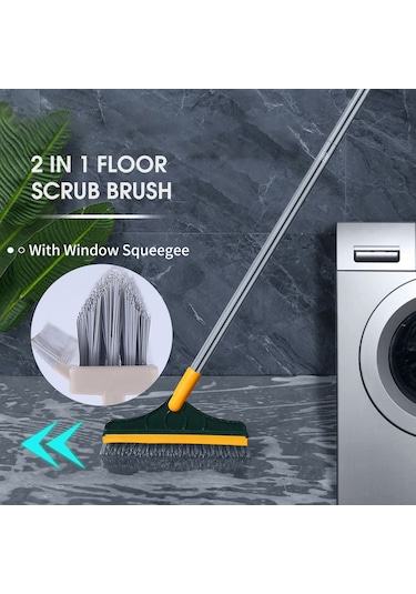 Moveevo "120 Derece Dönebilen Köşe Temizleme Fırçası Ve Pencere Kazıyıcı - Çok Amaçlı Ev Temizlik Aleti" Haki