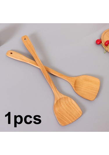 Homyl Ahşap Pişirme Küreği Aletleri Şef Hediyesi Çizilmez Kahverengi Çok Renkli