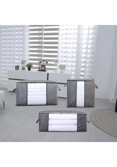 Pazly Yorgan Torbaları Takviyeli Suntek Saklama Kulplu Kapları Gri Adet 3 Jo Diğer