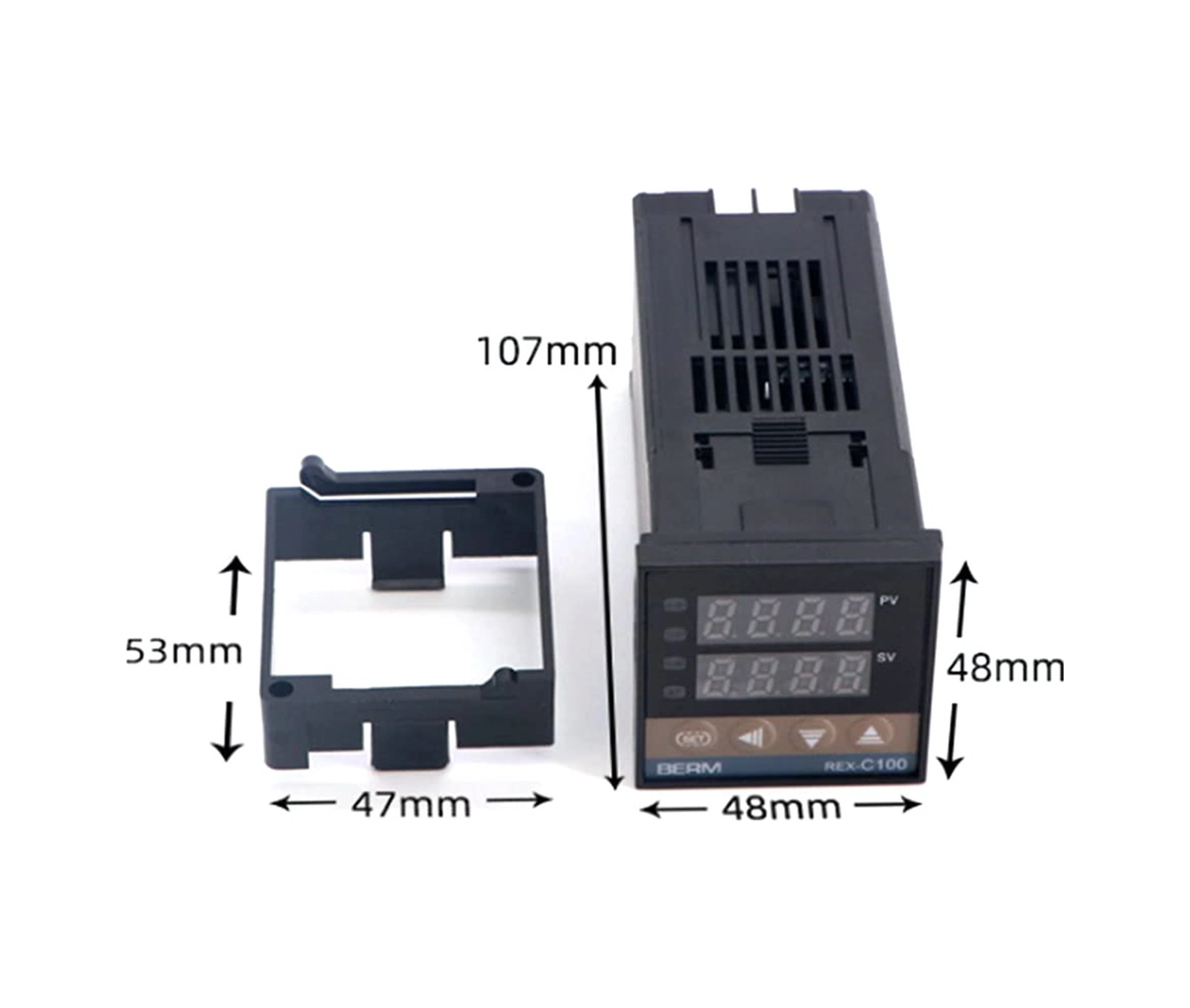 Mufunye Pıd Sıcaklık Kontrolör Seti: Rex-c100 + Ssr-25da + M6 1m Termokablo - Akıllı Kontrol, Sayısal Gösterge, Çift Ekran 0-400 C