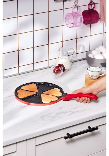 Karaca  Mutfaksever Biogranit Love Pankek Tava 26 Cm Kırmızı