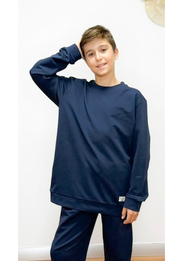 Divinus Erkek Çocuk Basic Sweatshirt Lacivert Lacivert