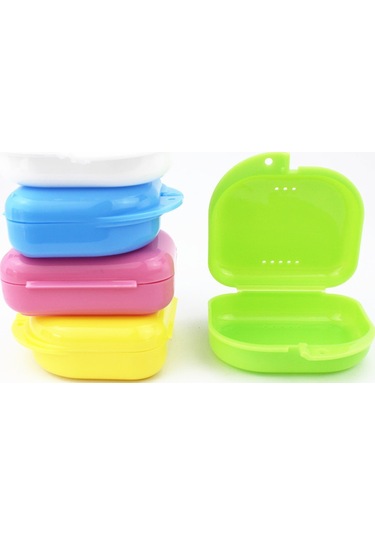 Wezone Mavi Diş Protezi Kutusu - Ortopedik Tutucu Sağlama Sandığı, Açık Hava Delikli Diş Bakımı Saklama Kutu