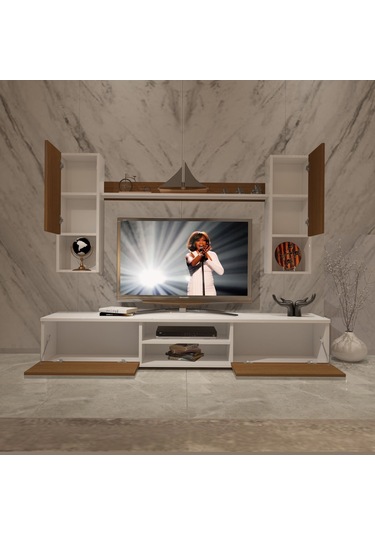 Decoraktiv Eko 5da Mdf Dvd Tv Ünitesi Tv Sehpası Beyaz - Ceviz