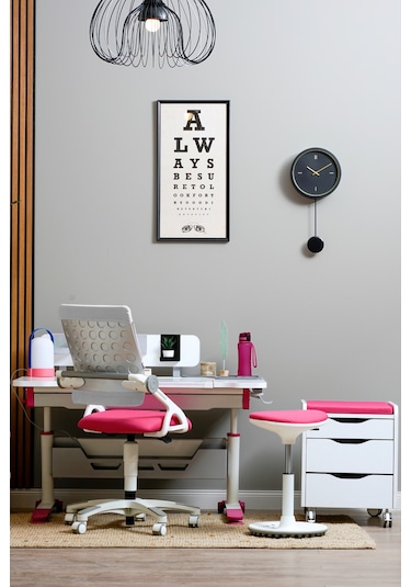 Creo Mobili Çekmeceli Tekerlekli Sirius Keson, Oturulabilir Ofis Ve Ev Komodini, Beyaz/fuşya