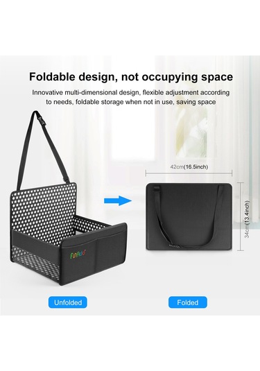 Funadd Breathable And Foldable Pet Dog Car Basket Anti-dirty Water-proof Pad Black