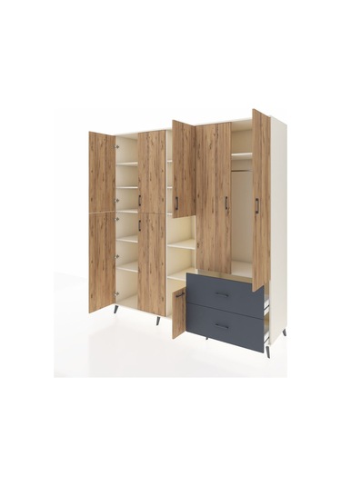 Kronos Dolap 12 Raflı 2 Çekmeceli Tek Askılı 220x59x243 Aytaşı-çam/antrasit Atlas Çam/antrasıt Kronos Dolap 12 Raflı 2 Çekmeceli Tek Askılı 220x59x243 Aytaşı-çam/antrasit Atlas Çam/antrasıt