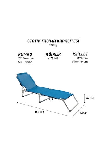 Freecamp Neon Katlanır Şezlong Mavi