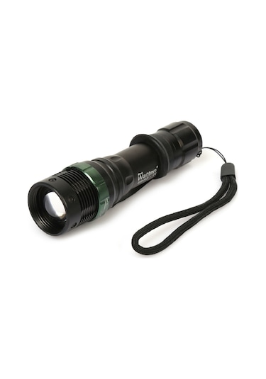Q5 LED Güçlü Pilli EL Feneri Watton Wt-267 Siyah - Turuncu