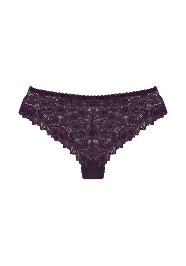 Magic Form 762 Önü Kumaş Arkası Dantel Brazil Külot - Mürdüm Mürdüm