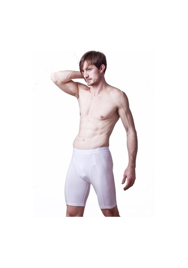 3 Adet Dono Erkek Likralı Uzun Boxer 1150 Beyaz