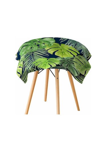 Suntek Tropikal Bitki Baskılı Masa Örtüsü Çiçek Kare-3