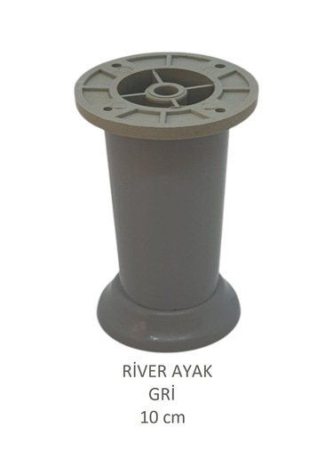 River Ayak, Plastik Mobilya Ayağı, 10 Cm, Vidalar Dahil, Gri Gri