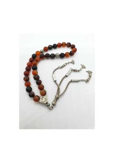 Sertifikalı Madagasgar Akik Doğal Taş Faset Kesim Tesbih 8 Mm