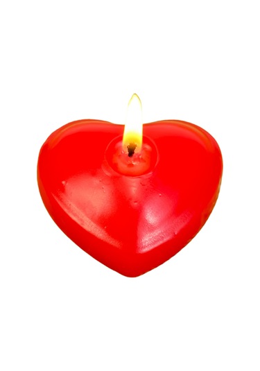 24 Lü Kırmızı Suda Yüzen Kalp Mum Kirmızı