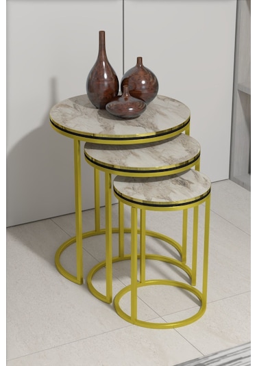 Zigon Sehpa C Lüx Çift Gold Efes