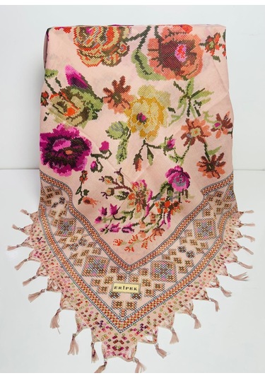 Sökme Boncuklu Pamuk Yazma - 05494 - 95 X 95 / Somon - 12 Somon - 12