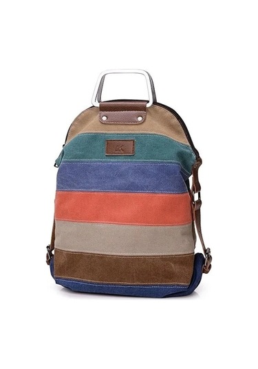 Xianwen Relaxed Kontrast Renkli Tek Omuz Askılı Kadın Büyük Turuncu