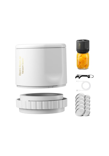 Didadodo Elektrikli Vakumlu Kavanoz Mühürleme Makinesi - Taşınabilir Şarjlı Gıda Saklama Cihazı Beyaz Beyaz