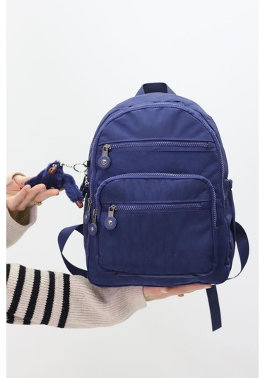 Sevimli Peluş Figürlü Günlük Kadın Sırt Çantası Şık, Kullanışlı, Okula Ve Seyahate Uygun Lacivert