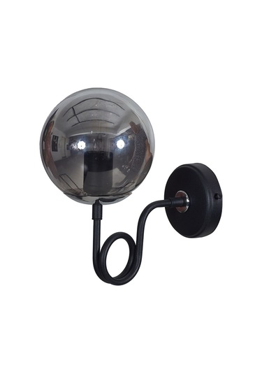 Luzarana Gali Krom-siyah Metal Gövde Füme Camlı Tasarım  Aplik Sarı