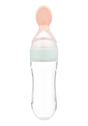 Moveevo Yeşil Bebek Silikon Yemek Kaşığı - Tıkanabilir Reçel Sporu - Entegre Beslenme Kolu Yeşil