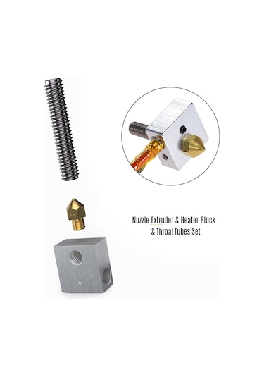 Takım Pirinç Nozul Ekstruder Baskı Kafası Gümüş 0.4 Mm 2 Adet