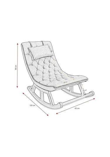 Asedia Miskin Naturel Teddy Antrasit Sallanan Sandalye Dinlenme Koltuğu