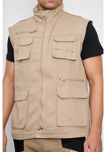 Orange Safety Bej Takım Paris Harman Karışımı Yelek + Pantolon 001