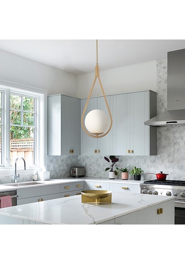 Mirza Tekli Eskitme Sarkıt Beyaz Camlı Modern Avize