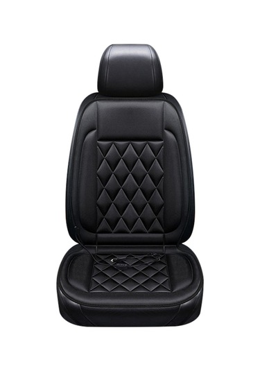 Siyah Tek Koltuklu Araç Isıtıcı Yastık - Hızlı Isıtma, Ayarlanabilir Sıcaklık, Ev/ofis/ulaşımda Kullanım, 12v Güç Kaynağı