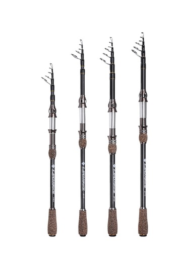 Springsun Kahverengi Korkak Tutamaklı, Levha Telli, Teleskopik Karbon Fiber Deniz Balıkçılığı Olta Kamışı 2.7m